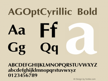 AGOptCyrillic Bold 1.000 Font Sample