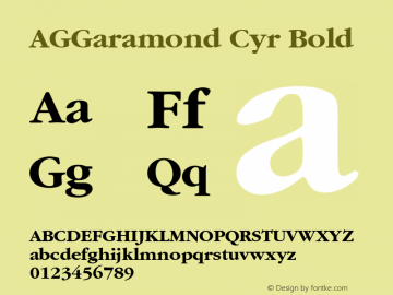 AGGaramond Cyr Bold 001.000 Font Sample