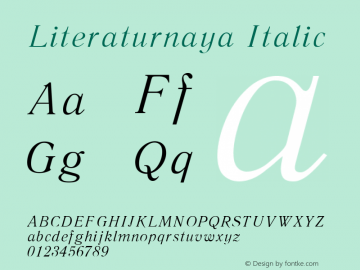 Literaturnaya Italic 001.001图片样张