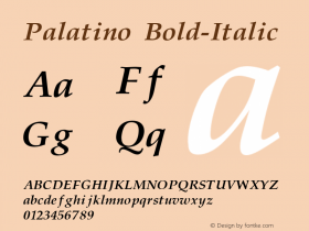 Palatino Bold-Italic 001.000图片样张