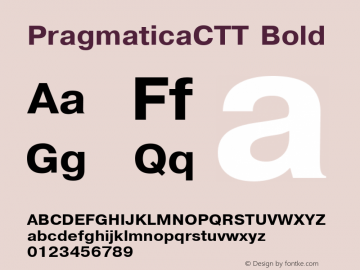 PragmaticaCTT Bold TrueType Maker version 1.10.00 Font Sample