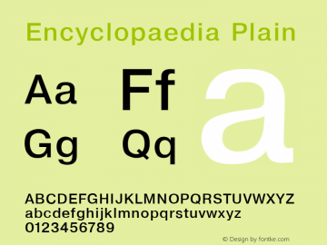 Encyclopaedia Plain 001.001 Font Sample