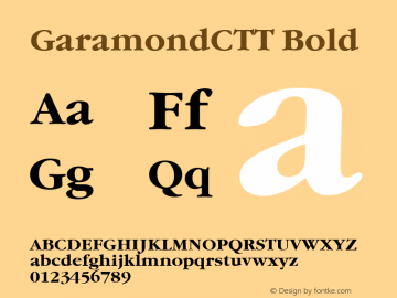 GaramondCTT Bold 1.000.000 Font Sample