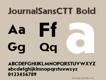 JournalSansCTT Bold 1.000.000 Font Sample