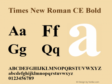 Times New Roman CE Bold MS core font:V1.00图片样张