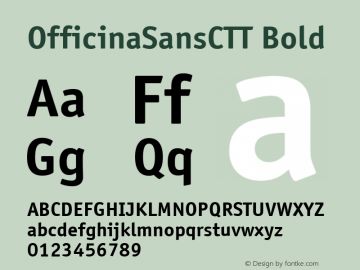 OfficinaSansCTT Bold 1.100.000 Font Sample