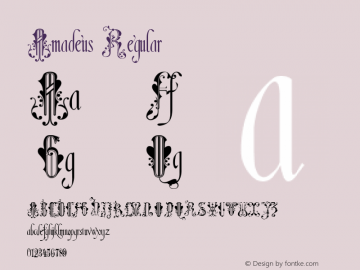 Amadeus Regular Version 1.000 2006 initial release Font Sample