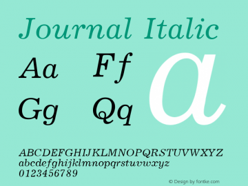 Journal Italic 001.001 Font Sample