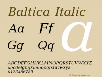 Baltica Italic 001.001 Font Sample