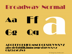 Broadway Normal 1.0 Wed May 26 20:33:27 1993 Font Sample