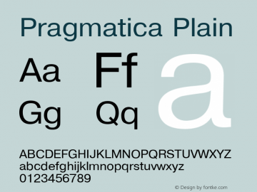 Pragmatica Plain 001.001 Font Sample