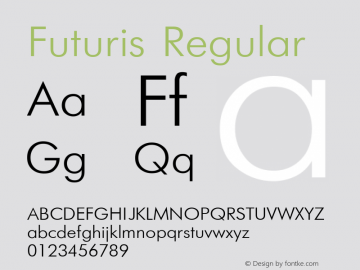 Futuris Regular Converted from t:\FUTN.TF1 by ALLTYPE Font Sample