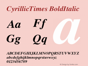 CyrillicTimes BoldItalic 001.000图片样张