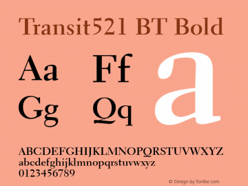Transit521 BT Bold Version 2.001 mfgpctt 4.4图片样张