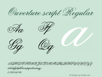 Ouverture script Regular Version 1.000 2004 initial release Font Sample