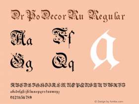 DrPoDecorRu Regular Version 0.1; 1989; initial release Font Sample