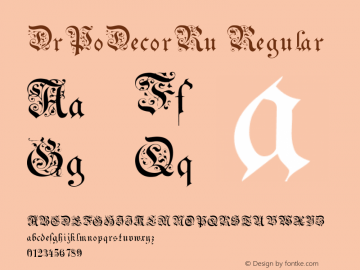 DrPoDecorRu Regular Version 0.1; 1989; initial release Font Sample