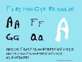 FloydianCyr Regular 1.1 Font Sample