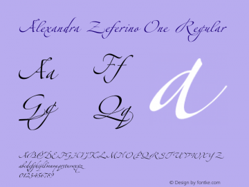 Alexandra Zeferino One Regular Version 3.001;PS 003.000;hotconv 1.0.38 Font Sample