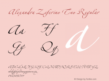 Alexandra Zeferino Two Regular Version 2.001;PS 002.000;hotconv 1.0.38 Font Sample