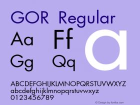 GOR Regular 001.000 Font Sample