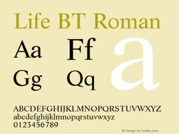 Life BT Roman mfgpctt-v4.4 Dec 29 1998图片样张