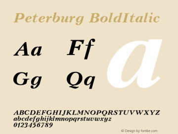 Peterburg BoldItalic Converted from d:\win\system\PTT_____.TF1 by ALLTYPE图片样张