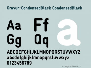 Gravur-CondensedBlack CondensedBlack 001.001 Font Sample