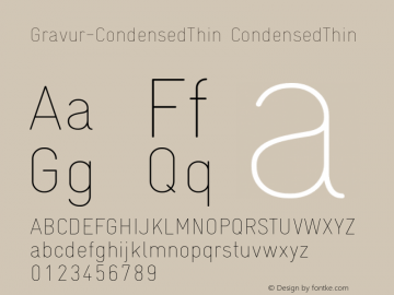 Gravur-CondensedThin CondensedThin 001.001 Font Sample