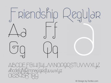 Friendship Regular Unknown Font Sample