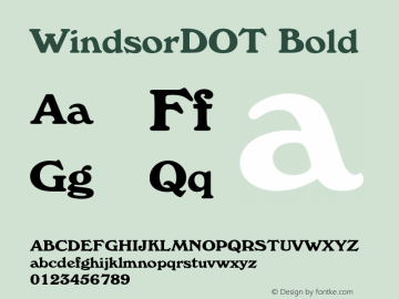 WindsorDOT Bold Version 1.000;PS 1.05;Core 1.0.35 Font Sample