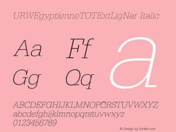 URWEgyptienneTOTExtLigNar Italic Version 1.000;PS 1.05;Core 1.0.35图片样张