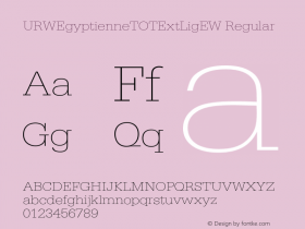 URWEgyptienneTOTExtLigEW Regular Version 1.000;PS 1.05;Core 1.0.35 Font Sample