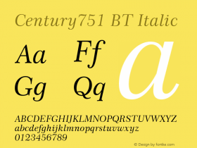 Century751 BT Italic mfgpctt-v1.64 Tuesday, May 18, 1993 9:45:22 am (EST)图片样张