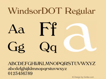 WindsorDOT Regular Version 1.000;PS 1.05;Core 1.0.35 Font Sample