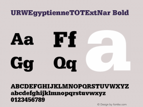 URWEgyptienneTOTExtNar Bold Version 1.000;PS 1.05;Core 1.0.35 Font Sample