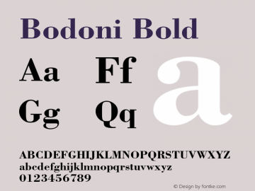 Bodoni Bold OTF 1.0;PS 001.003;Core 1.0.22图片样张