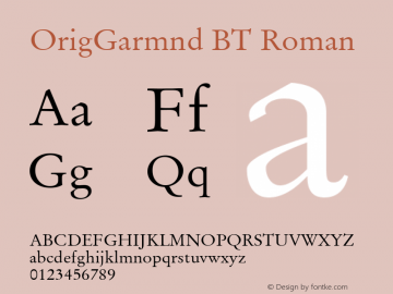 OrigGarmnd BT Roman mfgpctt-v4.4 Dec 11 1998图片样张