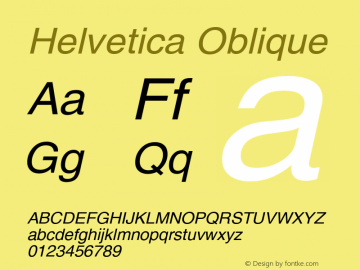 Helvetica Oblique 19: 14460: 1998 Font Sample