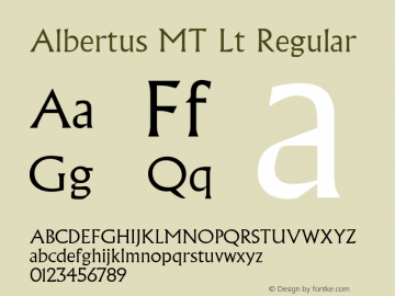 Albertus MT Lt Regular 19: 14530: 1999图片样张