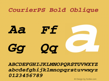 CourierPS Bold Oblique 19: 13953: 1998图片样张