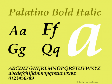 Palatino Bold Italic 19: 13741: 1998图片样张