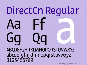 DirectCn Regular Version 001.001 Font Sample
