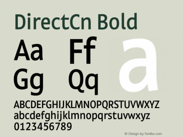DirectCn Bold Version 001.001 Font Sample