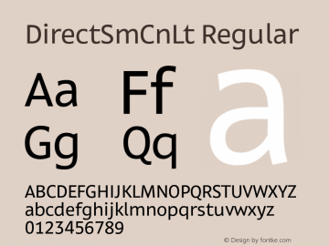 DirectSmCnLt Regular Version 001.001 Font Sample
