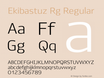 Ekibastuz Rg Regular Version 001.001 Font Sample