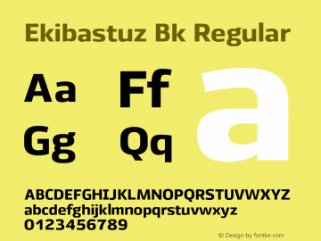 Ekibastuz Bk Regular Version 001.001 Font Sample