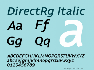 DirectRg Italic Version 002.000 Font Sample