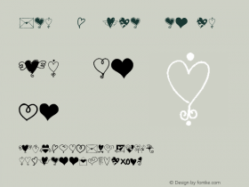 Heart Doodles Regular Version 1.000 2007 initial release Font Sample