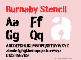 Burnaby Stencil Version 1.000 Font Sample